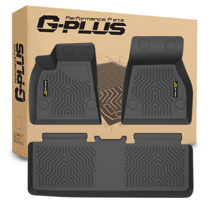 G-PLUS Floor Mats Set Compatible with Tesla Model S 2015-2020 (Only for Model S Badging) All Weather Full Cover Protection TPE Floor Liners Model S Accessories Black alfombras para carro 3PCS