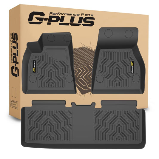 G-PLUS Floor Mats Set Compatible with Tesla Model S 2015-2020 (Only for Model S Badging) All Weather Full Cover Protection TPE Floor Liners Model S Accessories Black alfombras para carro 3PCS