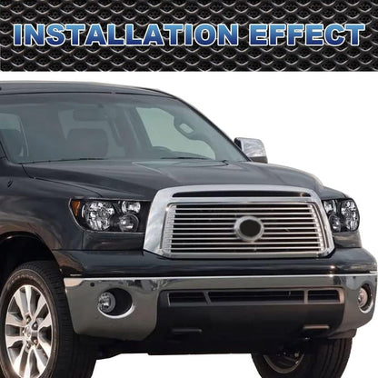 G-PLUS Headlights Assembly W/o Bulbs, Compatible with 2007-2013 Toyota Tundra /2008-2017 Sequoia Bumper Headlamps, Clear Lens Black Housing Amber Reflector LH&RH