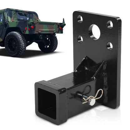 G-PLUS 2" Feet Steel Receiver Hitch with Hitch Pin Compatible with Hmmwv Humvee Military Black Powder Coated