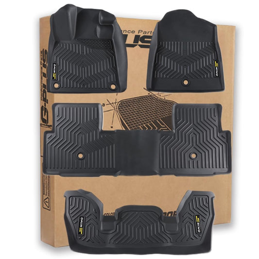 G-PLUS Floor Mats Compatible with Honda Pilot 2023-2025 TPE All Weather Full Cover Protection 4 Piece Black Floor Liners