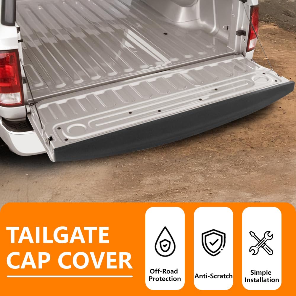 G-PLUS Tailgate Protector Spoiler Top Cap Molding Cover Compatible for 2009-2018 Dodge Ram 1500 2500 3500 62.32" Length Short Bed