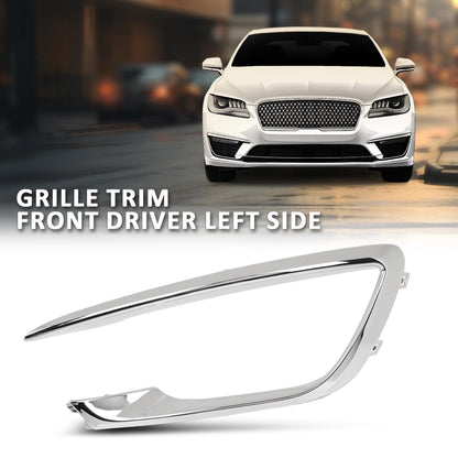 G-PLUS Front Left Bumper Grille Trim Molding Fog Light Trim Chrome, Compatible with Lincoln MKZ 2017-2020, Driver Side, HP5Z15266AB, FO1046105