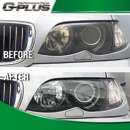 G-PLUS Headlight Headlamp Lense Smoky Lens Cover Replacement for BMW E46 4Door 320i 325i 325xi 330i 330xi 02-05 Left Right Side