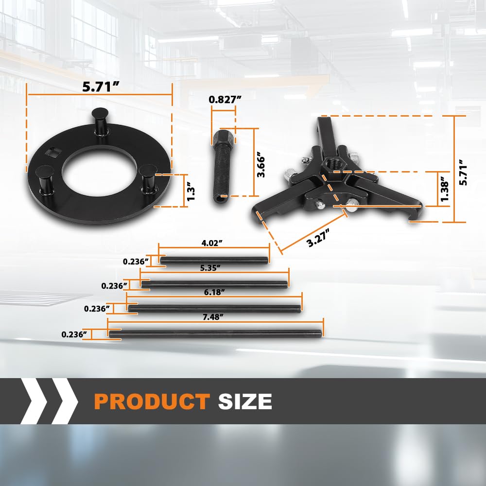 G-PLUS Harmonic Balancer Damper Pulley Puller Kit Compatible with Chevy GM Chrysler Ford etc Black