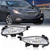 G-PLUS Front Bumper Fog Light Assembly Compatible with Sonata 2011 2012 2013 Clear Lens Driving Fog Lamps w/881 27W Bulbs Pair 92201-3Q000, 92202-3Q000