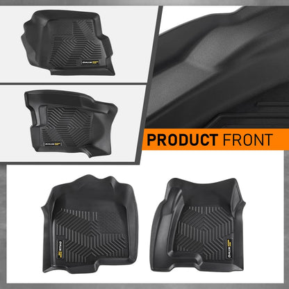 G-PLUS Floor Mats 3pcs Compatible with Chevy Silverado GMC Sierra 1500 1999-2006 & 1500 Classic 2007, Fit Silverado Sierra 2500 2001-2004, 2WD 4WD Extended Cab TPE Floor Cargo Liners