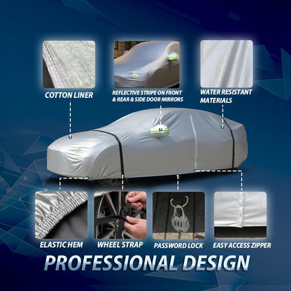 G-PLUS Waterproof All Weather Car Cover for SUV,Silver