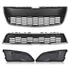 G-PLUS Fog Light Covers & Front Upper & Lower Bumper Grille Grill Compatible with 2012-2016 Chevy Sonic 95215846