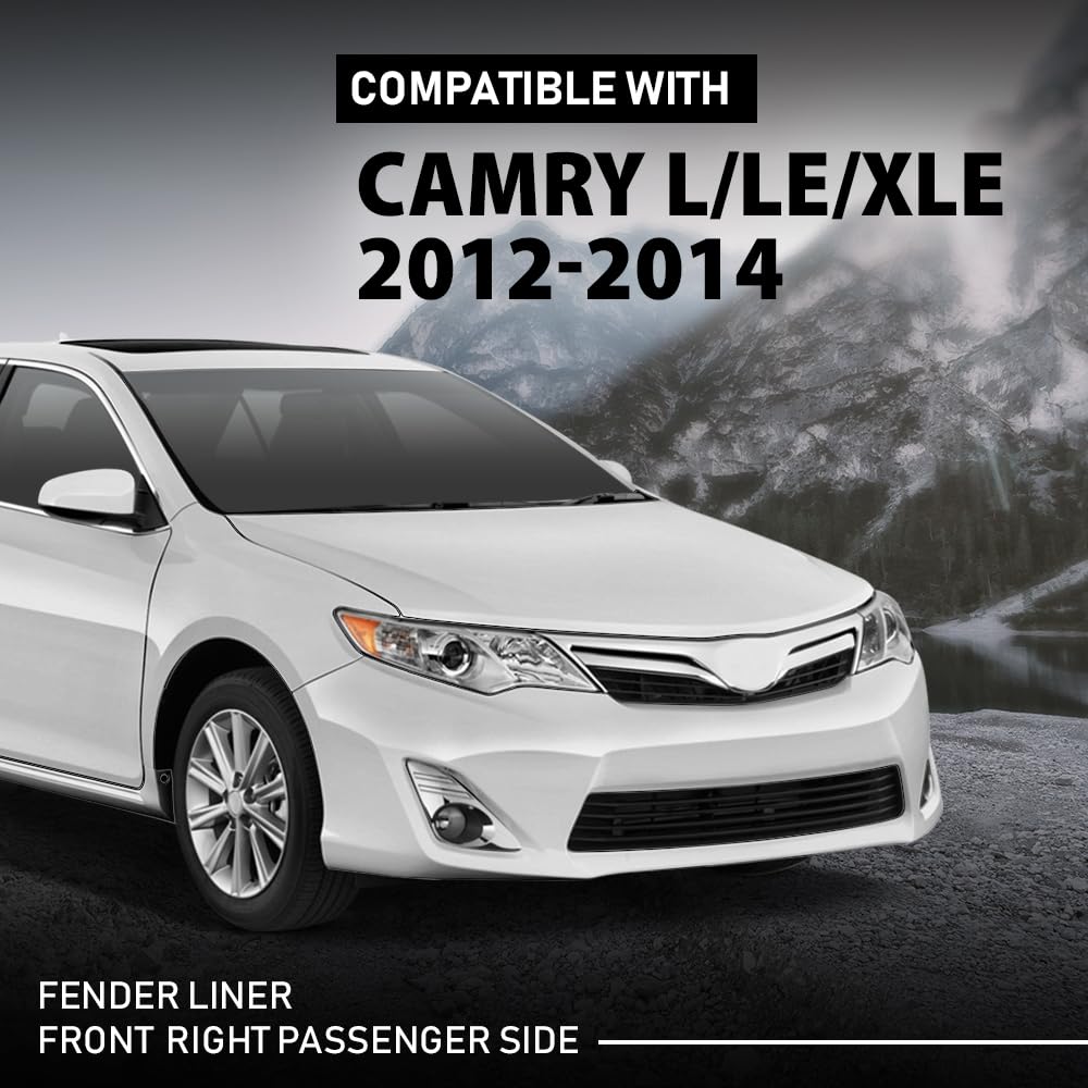 G-PLUS Front Passenger Side Fender Liner Compatible with Toyota Camry L LE XLE 2012-2014,Fit Toyota Camry Hybrid 2012-2014 TO1249160