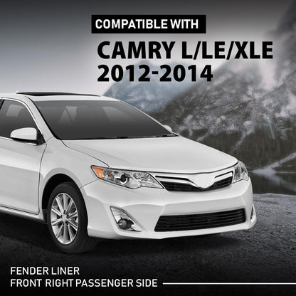 G-PLUS Front Passenger Side Fender Liner Compatible with Toyota Camry L LE XLE 2012-2014,Fit Toyota Camry Hybrid 2012-2014 TO1249160