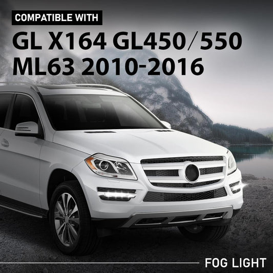 G-PLUS Right LED DRL Daytime Running Fog Light, Compatible with Benz GL-Class X164 GL320 GL350 GL450 GL550 ML63 X166 2007-2013, Passenger Side, 1649060451