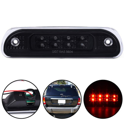 G-PLUS LED Third 3rd Brake Cargo Light Compatible With 1999-2004 Grand Cherokee,Rear Roof Center High Mount Stop Tail Light Replacement (Black Housing Clear Lens)