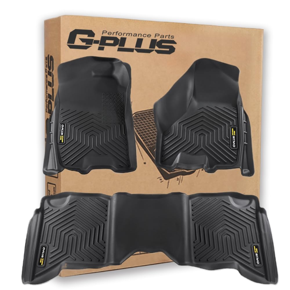 G-PLUS Cargo Liners Compatible with 2009-2018 Dodge Ram Crew Cab(Not Fit Quad Cab & Tradesman) All Weather Full Cover Protection 1st & 2nd Row 3PCS TPE Car Floor Liners Accessories