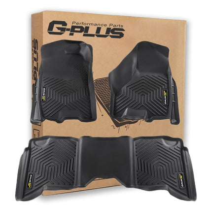G-PLUS Cargo Liners Compatible with 2009-2018 Dodge Ram Crew Cab(Not Fit Quad Cab & Tradesman) All Weather Full Cover Protection 1st & 2nd Row 3PCS TPE Car Floor Liners Accessories