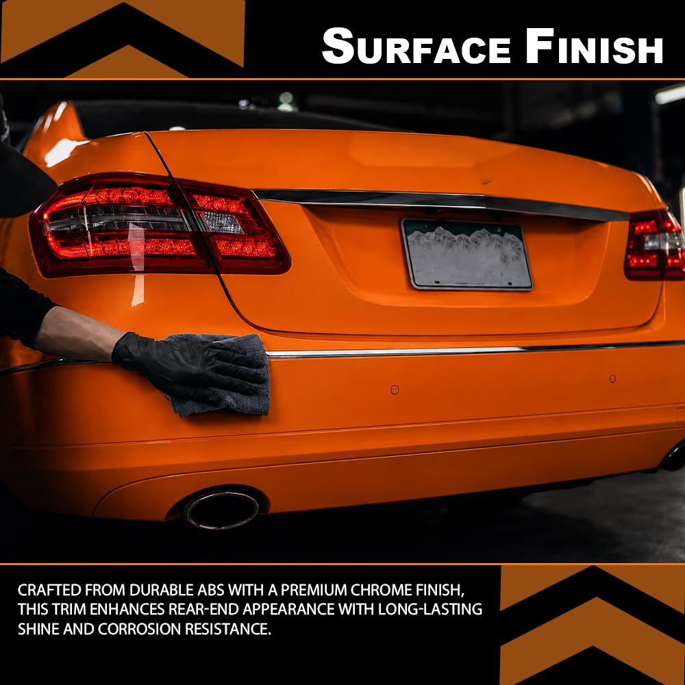 G-PLUS Rear Bumper Trim Molding Chrome Compatible with Benz E-Class 4-Door Sedan 2010-2014 Fit models without AMG Styling Package | OE Replacement 2128852021/MB1157129 | Direct Fit