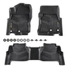 G-PLUS TPE Cargo Liners Compatible with Nissan Frontier 2022-2025 (Only Fit Crew Cab w/2nd Row Under-Seat Storage,Not Fit King Cab) 3PCS 1st & 2nd Row All Weather Full Cover Protection