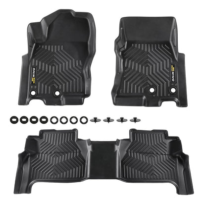 G-PLUS TPE Cargo Liners Compatible with Nissan Frontier 2022-2025 (Only Fit Crew Cab w/2nd Row Under-Seat Storage,Not Fit King Cab) 3PCS 1st & 2nd Row All Weather Full Cover Protection