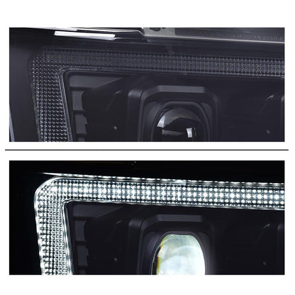 G-PLUS LED Headlights Assembly Fit Chevy Tahoe Avalanche Subarban 1500 2500 2007-2014 DRL Corner Turn Signal Headlamps Set Pair Left & Right Smoky Lens Black Housing Clear Reflector,faros delanteros