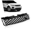 G-PLUS Front Upper Grille Vent Grill with Chrome Trim Compatible with Land Rover Range Rover Evoque 2010-2018 Glossy Black