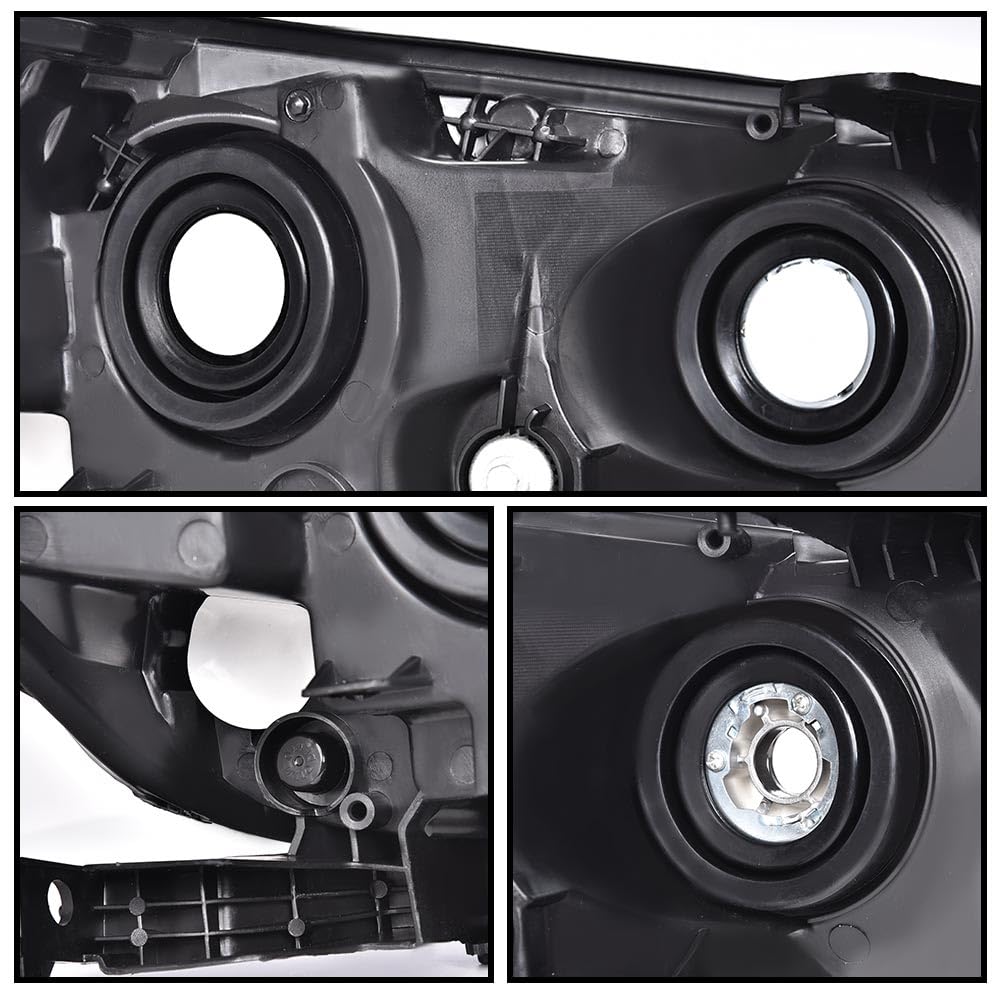 G-PLUS One Left Driver Side Headlight Compatible with Honda Accord 2013 2014 2015 Headlamp Halogen Clear Lens Black Housing Amber ReflectorBumper Headlamps,faros delanteros