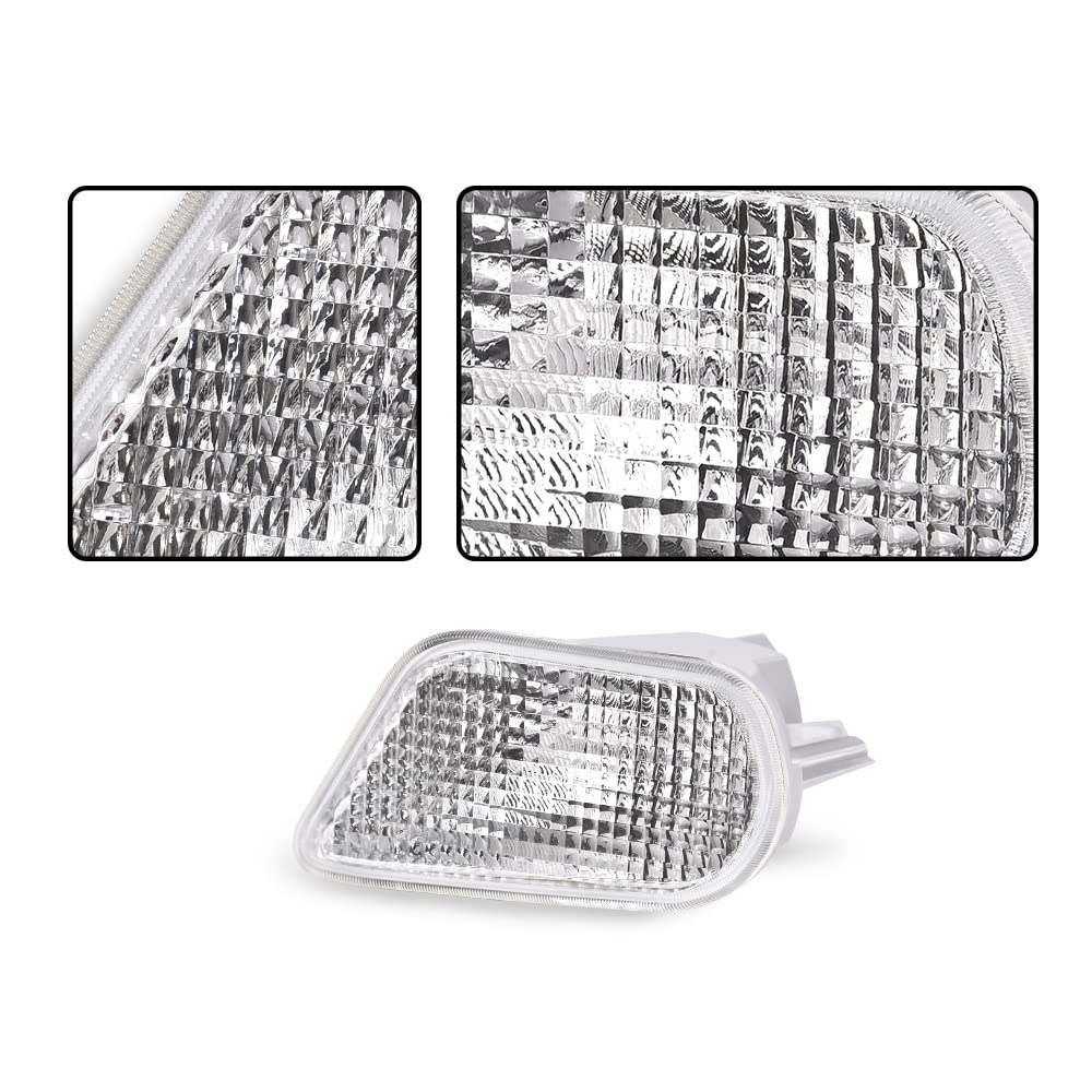 G-PLUS Side Marker Corner Parking Lights Turn Signals Compatible with 1998-2002 Pontiac Firebird Trans Am 10301404 10301405 GM2520177 GM2521177 (White)