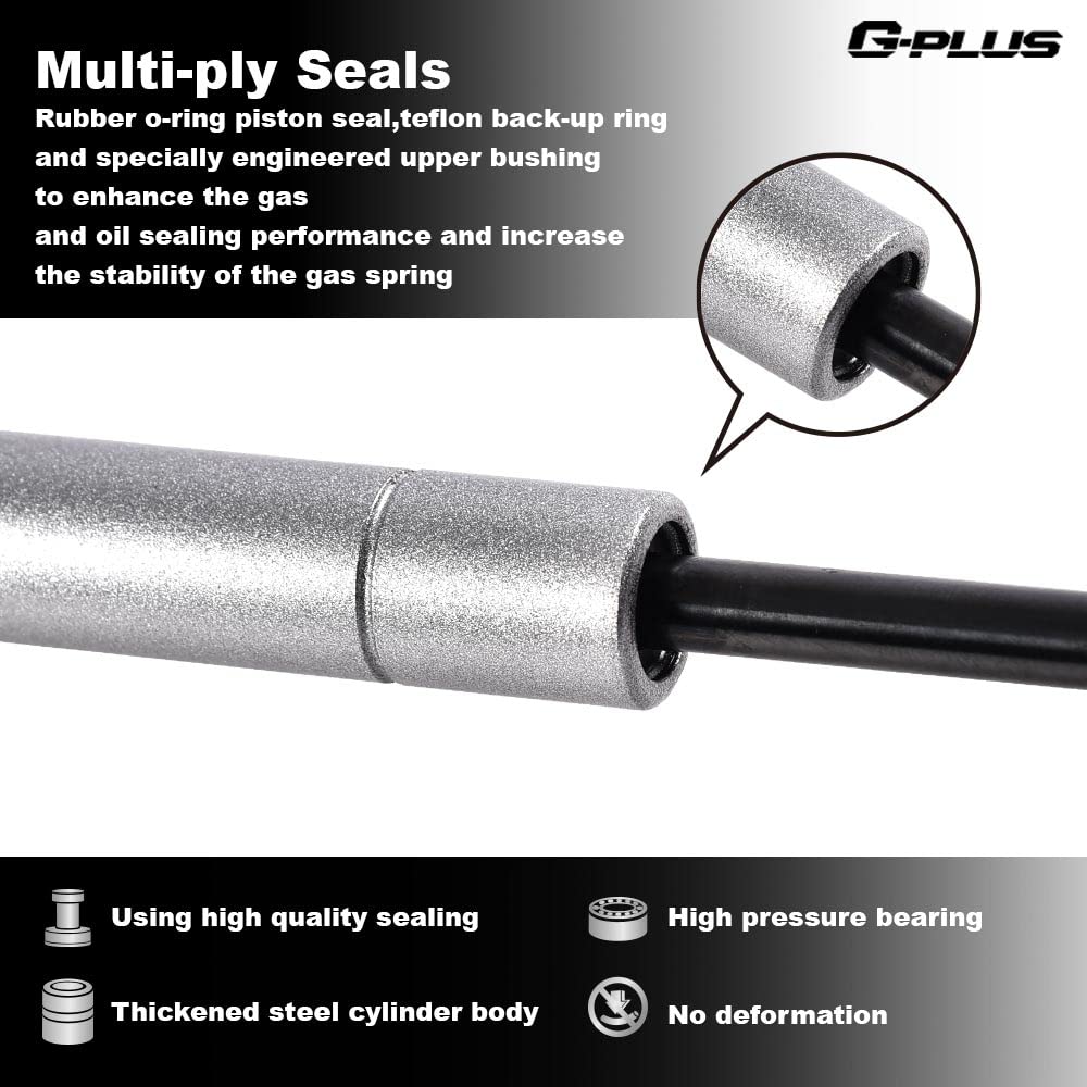 G-PLUS Gas Struts for Heavy Lid,Compatible with Silverado Sierra 2007-2018 Silver
