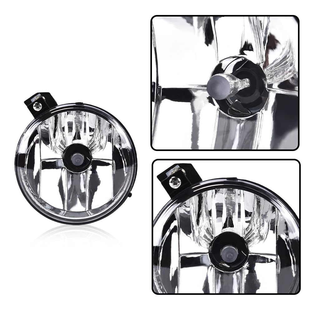 G-PLUS Left Fog Lights Compatible with Dakota Pickup Truck SUV 2001-2004/ Dodge Durango 2001-2003 Front Bumper Fog Light Lamps w/Bulbs (Clear Lens) 55077320AD, CH2592113, 9587988