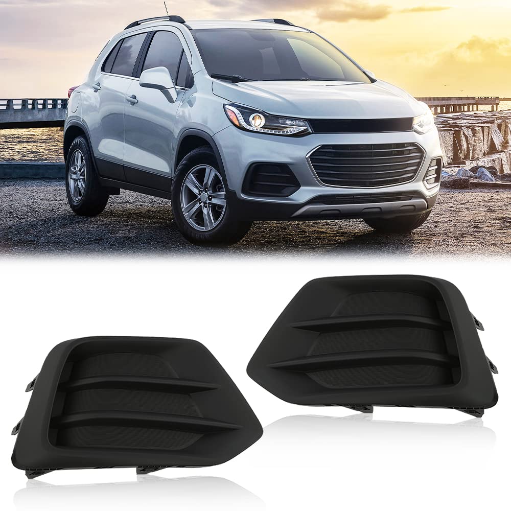 G-PLUS Fog Light Cover Driver and Passenger Side Compatible with Chevy Trax 2017 2018 2019 2020 2021 2022 Front Bumper Fog Lamp Cover 42537708 GM1039226 42537707 GM1038226