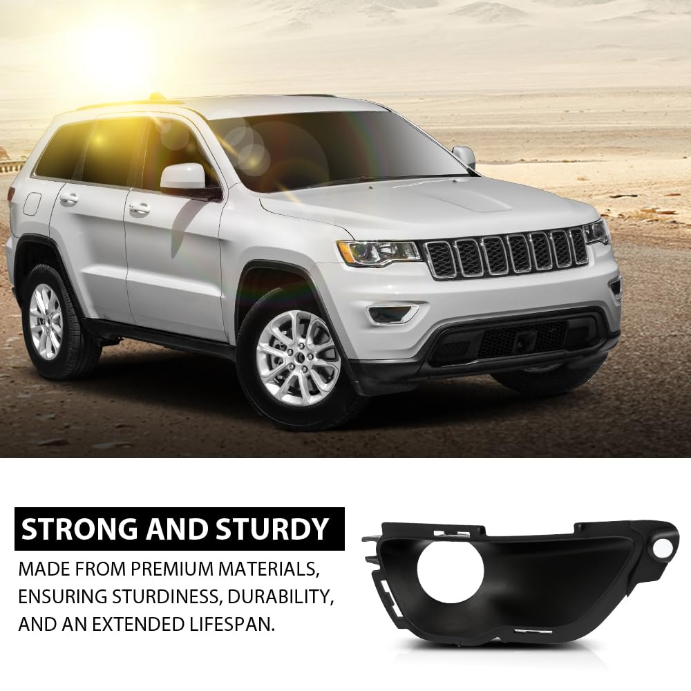 G-PLUS Fog Lamp Cover Light Bezel Richt Bezel Right Side Compatible with Jeep Grand Cherokee 2016-2022 Black 68261710AA