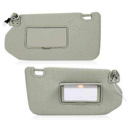 G-PLUS Gray Left & Right Sun Visor 1 Pair with Lights & Mirror Compatible with 2013-2018 Nissan Pathfinder (Platinum, SL, SV)/ 2014-2017 Infiniti QX60 96400-9PB0A,96401-9PB0A