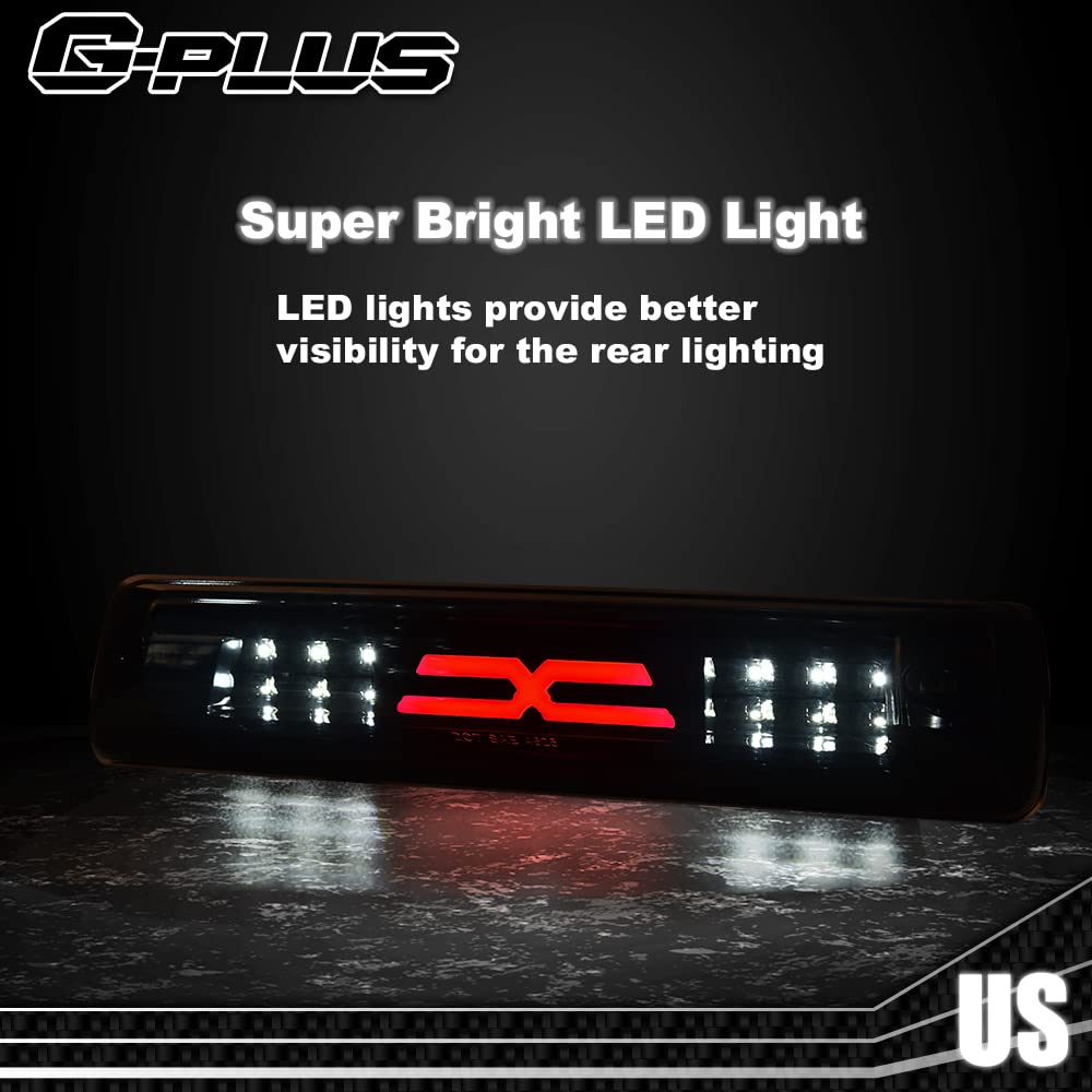 G-PLUS LED 3rd Third X Brake Light Rear Brake Stop Tail Light Compatible with 2015-2018 Colorado/Canyon GM25971002 52019397 High Mount Stop Light Third Tail Light