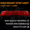 G-PLUS Rear LED Third Brake Light Compatible With 2014-2018 Chevy Silverado/GMC Sierra1500/2500HD/3500,3RD Cargo Led Tail Lamps Chrome Housing,Red lens
