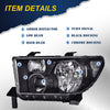 G-PLUS LED Headlights Halogen Headlamps Compatible with Toyota Tundra 2007-2013,Fit Toyota Sequoia 2008-2017 Smoky Lens Black Housing Clear Reflector,faros delanteros
