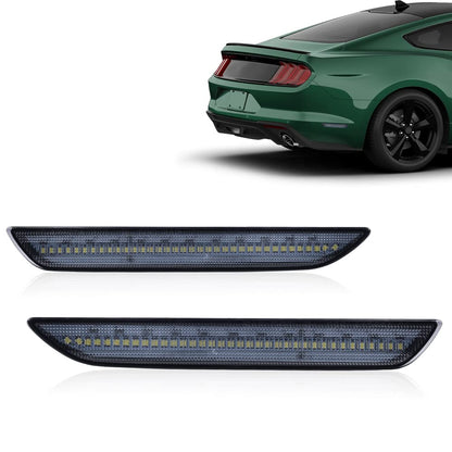 G-PLUS LED Rear Side Marker Lights Lamps With Bulbs Compatible with Ford Mustang 2015 2016 2017 2018 2019 2020 2021 2022 FR3Z-15A201-A, FR3Z-15A101-A, FR3Z15A201A, FR3Z15A101A Pair DARK Smoke