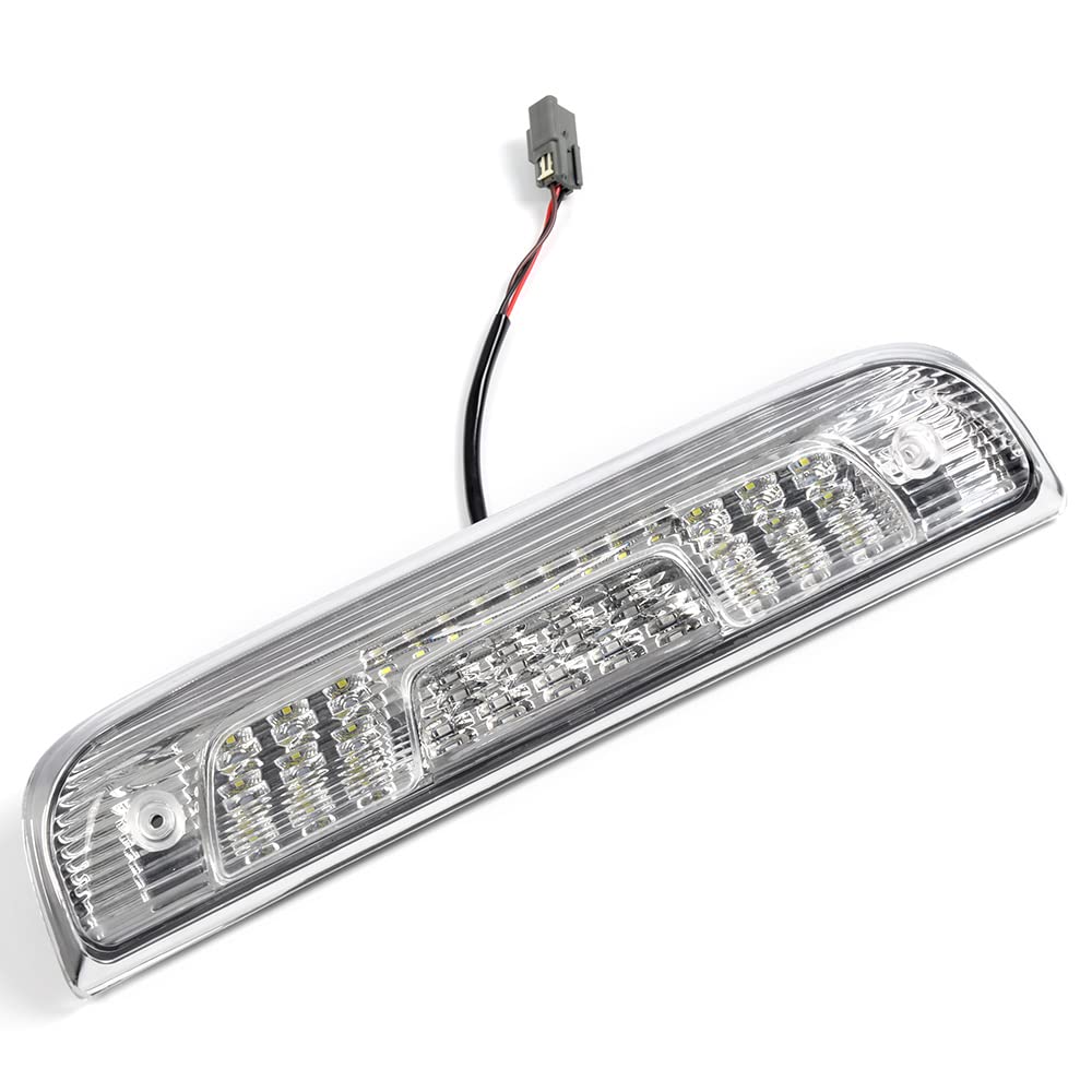 G-PLUS Rear LED Third Brake Light Compatible With 2014-2018 Chevy Silverado/GMC Sierra1500/2500HD/3500,3RD Cargo Led Tail Lamps Chrome Housing,Clear lens