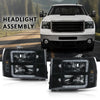 G-PLUS LED Headlights Assembly Front Headlamps Left+Right Fit GMC Sierra 1500 2007-2013, Fit GMC Sierra 2500HD 3500HD 2007-2014 Smoke Lens Black Housing Clear Reflector 22853029,faros delanteros