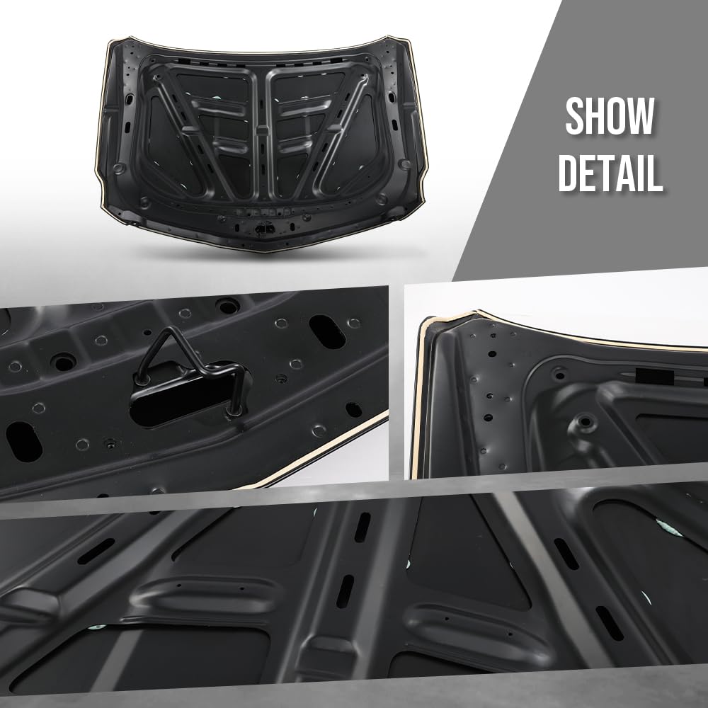 G-PLUS Front Hood Panel Primed Aluminum Compatible with Cadillac Escalade 2015-2019 Black