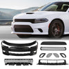 G-PLUS Front Bumper Body Kit Compatible with Dodge Charger 2015 2016 2017 2018 2019 2020 2021 2022 SRT Style 9PCS, Black