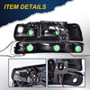 G-PLUS LED DRL Headlights, Compatible with 1999 2000 2001 200 2003 2004 2005 2006 Silverado/Suburban Bumper Headlamps, Smoky Lens Chrome Housing Amber Reflector