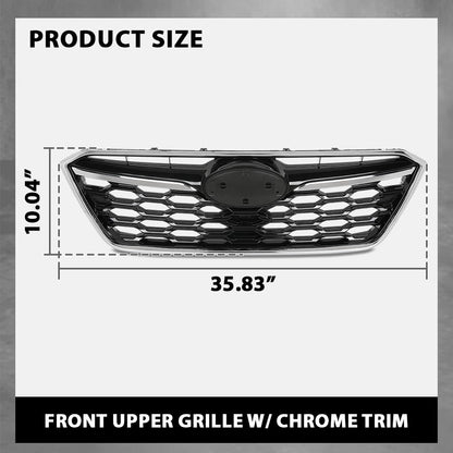 G-PLUS Front Upper Grille Black W/Chrome Trim Compatible with Subaru Outback 2020-2022 J1010AN010