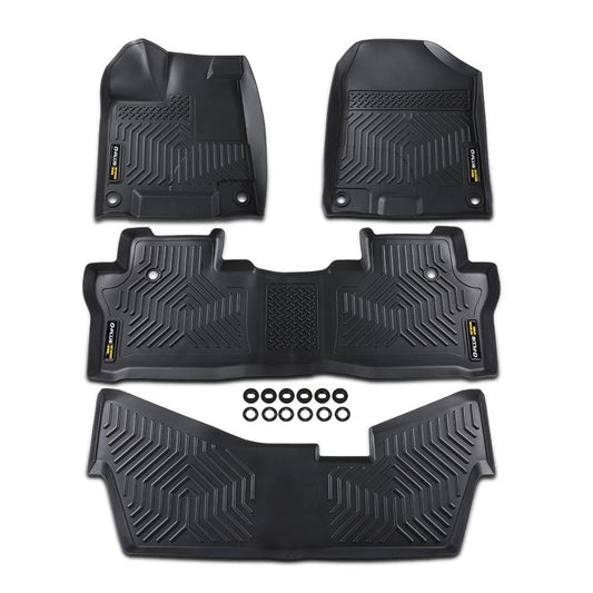 G-PLUS TPE 4PCS Floor Mats Compatible with Honda Pilot Sedan & Hatchback Coupe 8 Passenger Models 2016-2022, 1st & 2nd & 3rd Row All Weather Floor Liners Accessories Cargo Liner Black