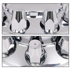 G-PLUS Wheel Hub Covers 6PCS for Semi Truck 20 22.5 24.5 Inch Wheels Chrome Additional Angle
