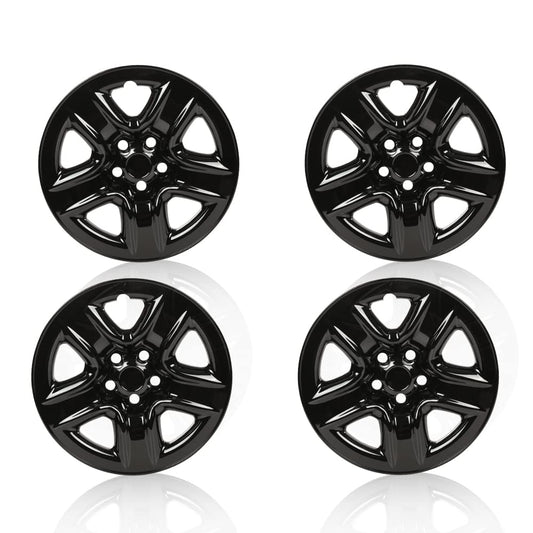 G-PLUS Wheel Skins Hub Caps Full Rim Covers 17" Compatible with 2006-2012 Toyota RAV4,Auto Tire Replacement Exterior Chrome Wheels Cap Cover with 5 Spoke Black (4PC)