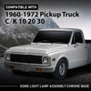 G-PLUS Dome Light Lamp Assembly LED Chrome Base Compatible with 1960-1972 Chevy GMC Pickup Truck C/K 10 20 30