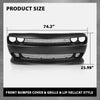 G-PLUS Front Bumper Kit Cover & Grille & Lip & Fog Light Covers Fit 2015 2016 2017 2018 2019 2020 2021 2022 2023 Dodge Challenger Hellcat Style Full Bumper Replacement, Not Fit Demon Models Black