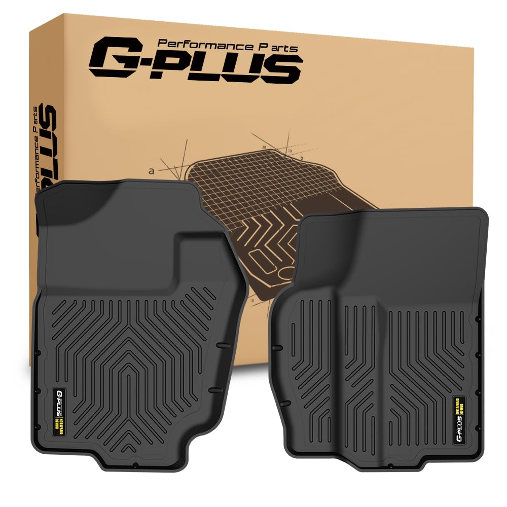 G-PLUS Floor Mats Compatible with Dodge Ram 1500 1994-2001/Fit Dodge Ram 2500 3500 1994-2002 1st Row Floor Liner TPE All Weather Custom Fit Protection Floor Cargo Liners Black 2PCS