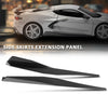 G-PLUS Side Skirts Extension Lip Splitter Compatible with Chevy Corvette C8 Stingray Z51 2-Door 2020-2023 Carbon Fiber Black