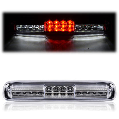 G-PLUS LED Third 3rd Brake Cargo Light Compatible With 1999-2007 Chevy Silverado/GMC Sierra1500 2500 3500,Rear Stop Tail Light Replacement(Chrome Housing Clear Lens)
