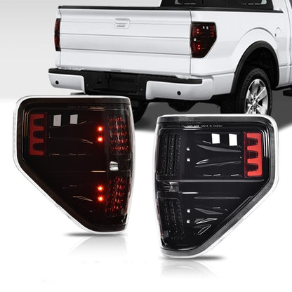 G-PLUS LED Rear Tail Lights Compatible with Ford F150 2009-2014 Clear Lens Black Housing Left Driver & Right Passenger Tail lights Rear Brake Lamps Assembly Luces Traseras Faros Traseros